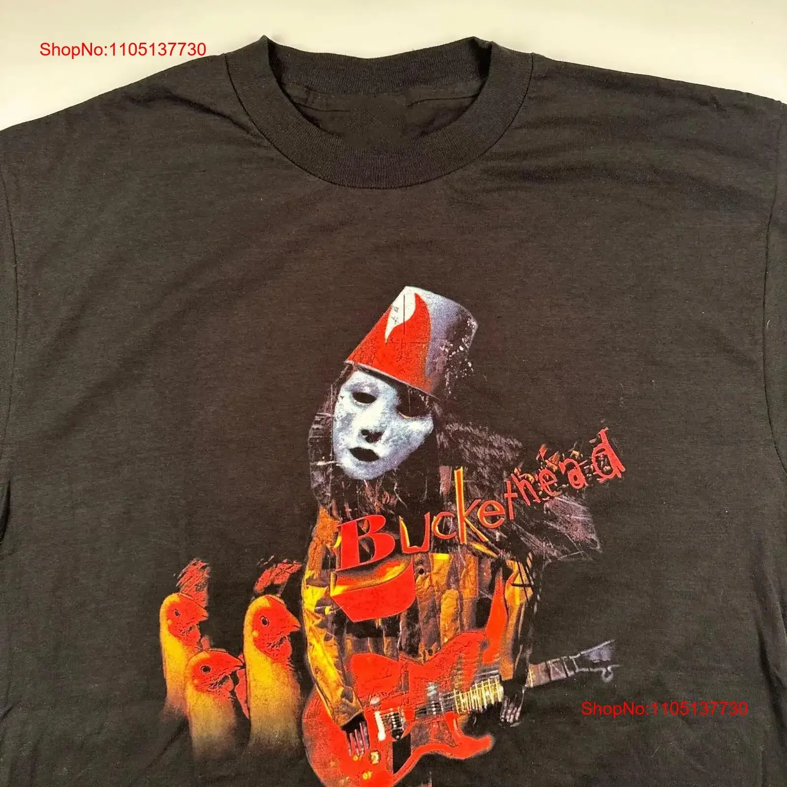 

Vtg Buckethead Band Album Music Хлопковая черная футболка всех размеров для мужчин AG363 винтажная стираная мягкая унисекс homme дизайнерская одежда