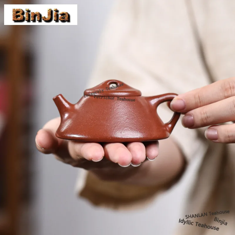 

80 мл винтажные чайники из фиолетовой глины Исин, камень ручной работы, горшок с необработанной рудой, горшок для скоростного спуска, грязевой чайник с заварочным устройством, чайный сервиз Zisha, ремесло