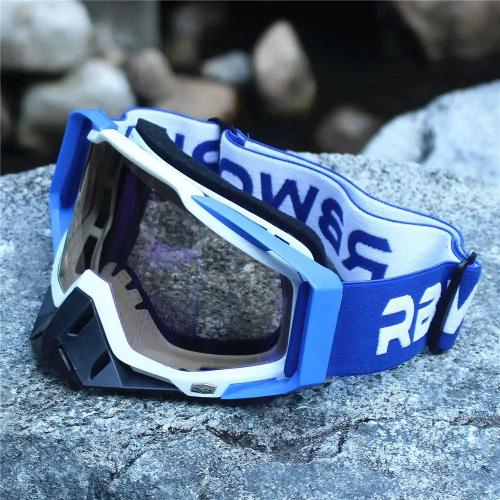 Herren Retro Motorrad-Sonnenbrille Nachtsicht Motocross Schutzbrille MX Fahrbrille Vintage Helm-Brille