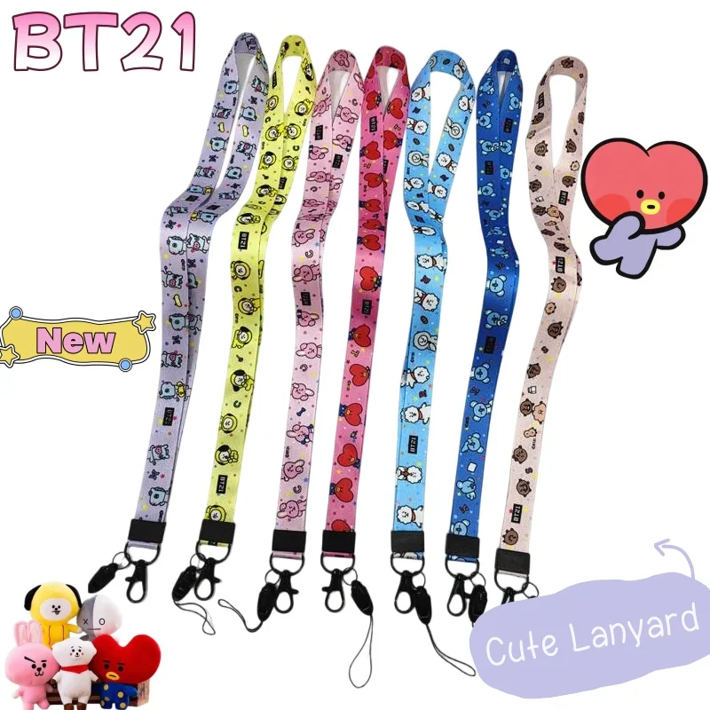 

BT21 Koya, RJ, Shooky, Cooky fashion cute phone lanyard wrist strap cartoon access card decoration anti-loss accessory gift