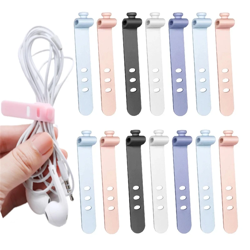 1-20Pcs Phone Cable Organizer Earphone Clip Charger Cord Management Line Storge Holder Clips Desktop Data Line Winder Straps New