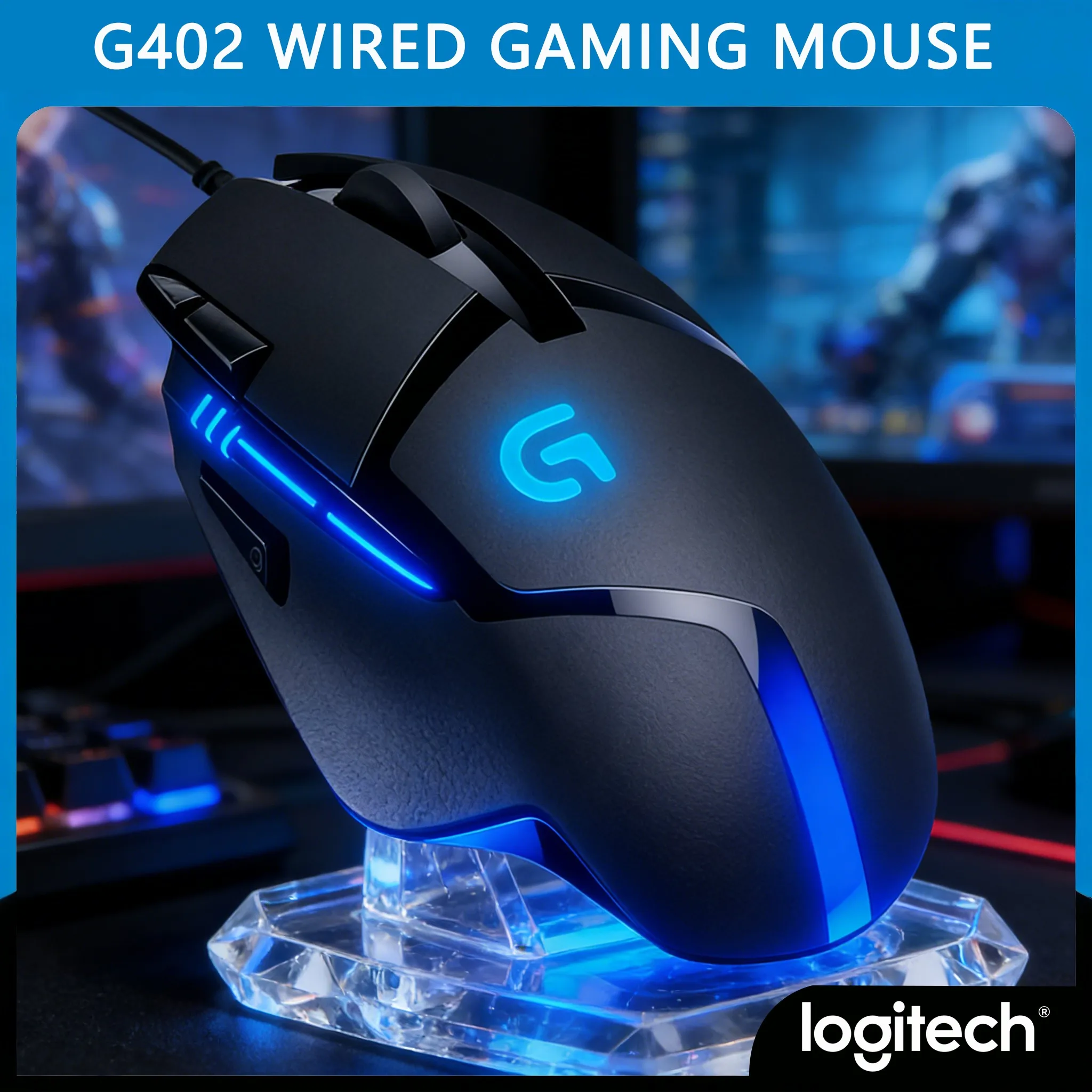 

G402 Wired Budget Gaming Mouse 8-Button Macro Customization High-Speed Tracking