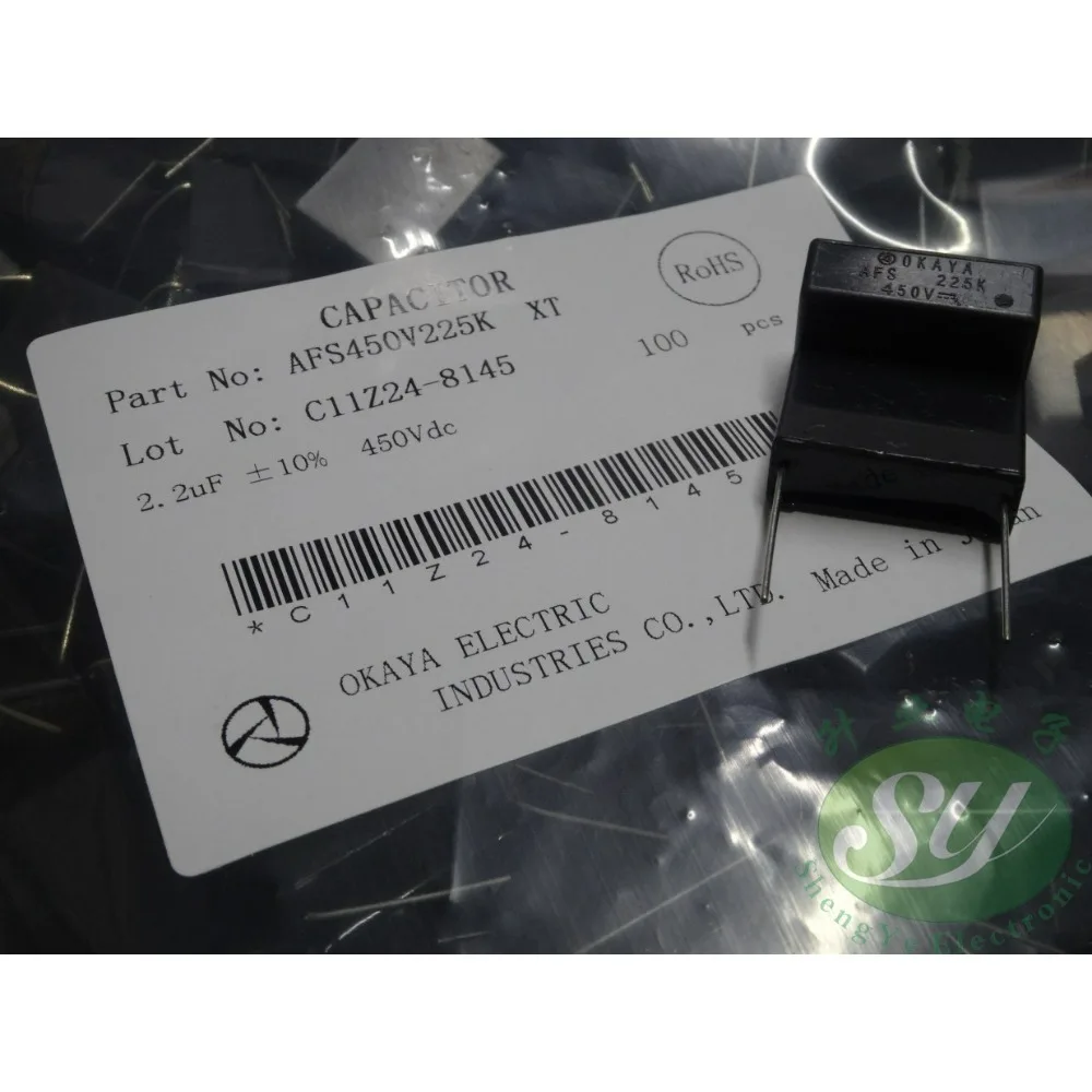 

5PCS OKAYA 2.2uf/450v 2u2f 225 new 22mm film capacitor