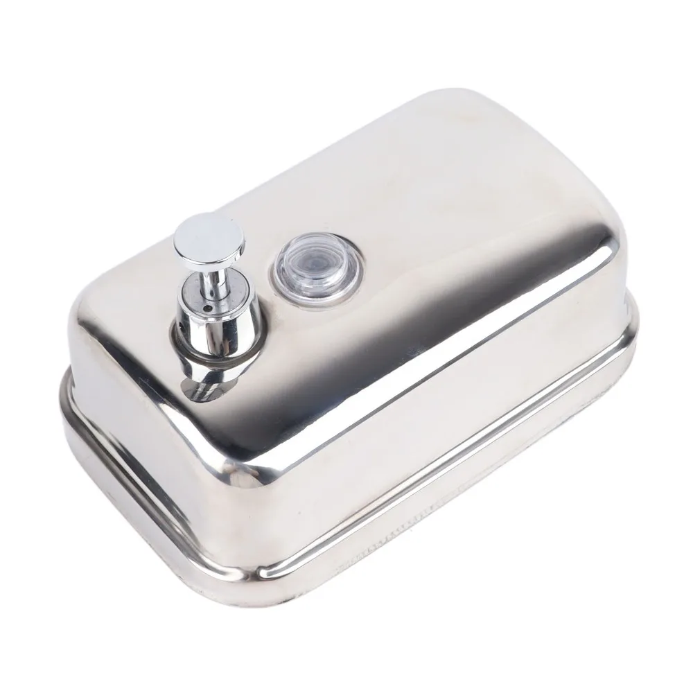 

Stainless Steel Soap Dispenser Silver Rust-Proof Manual Soap Dispenser 500ml Capacity Leak Free Liquid Dispenser
