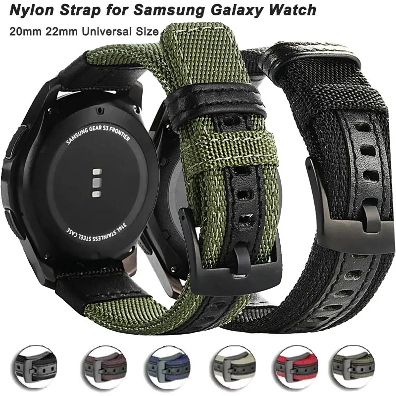 20 مللي متر 22 مللي متر حزام نايلون لساعة سامسونج جالاكسي 7/6/5/4 44 مللي متر 40 مللي متر كلاسيكي 47 مللي متر جير S3 نشط 2 سوار رياضي لسوار هواوي #1