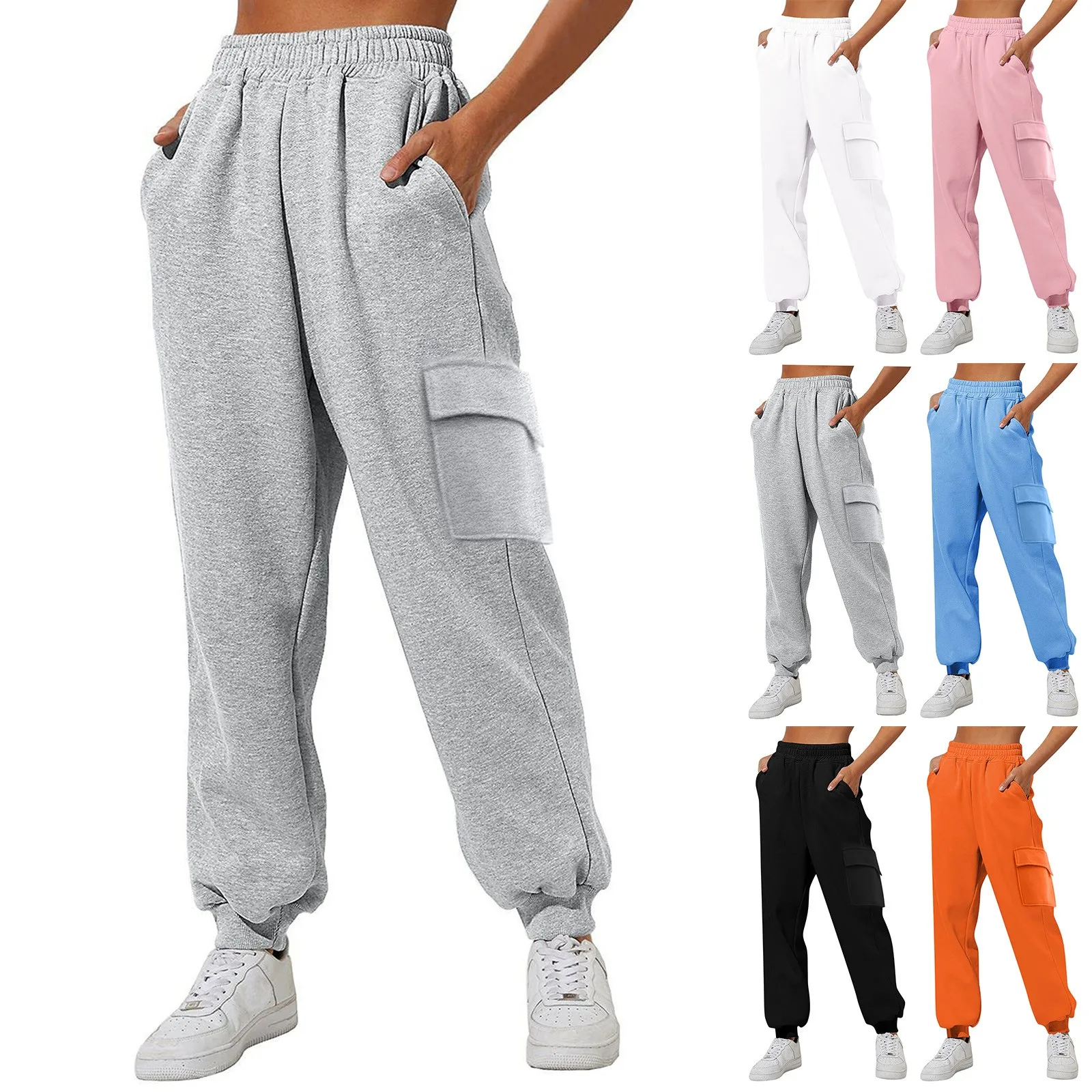 

Women's Thin High Waisted Loose Sweatpants Comfortable High Waisted Jogging Women Drawstring Pants Fleece Pants Women Short