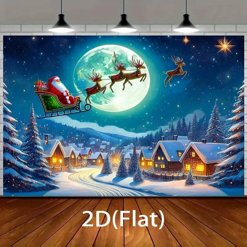 VIKAMA Snowy Christmas Trees Tapestry, Winter Wonderland Falling Snow, Xmas Wall Hanging for Home Party Bedroom Decor