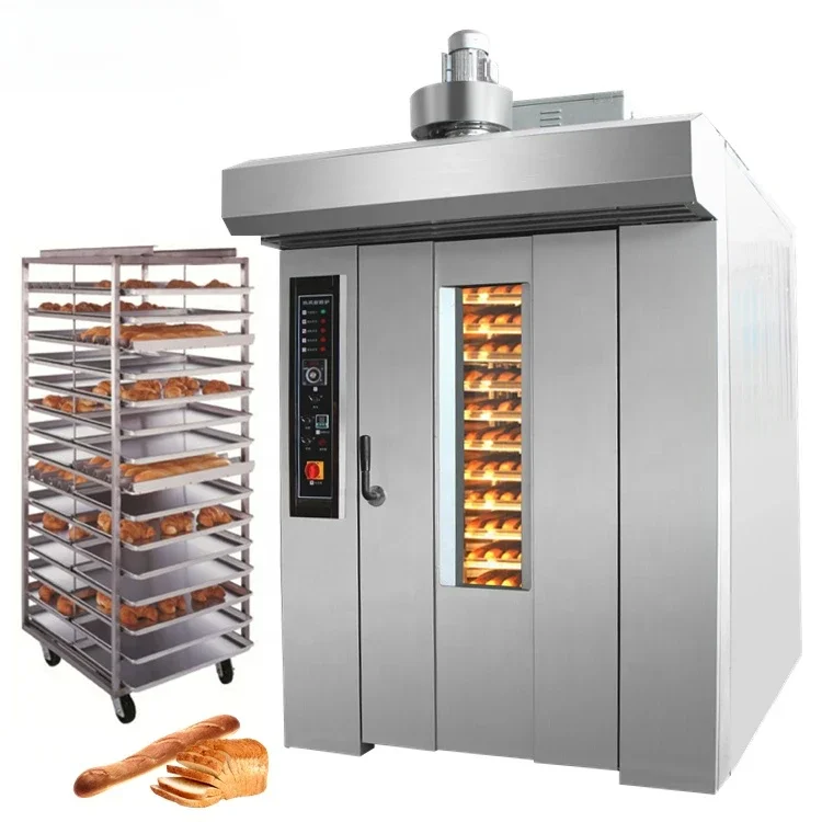 Gas diesel electric Industrial rotary oven for bakery sale bread baking,Italy commercial 8 16 32 64 trays rack rotary oven price