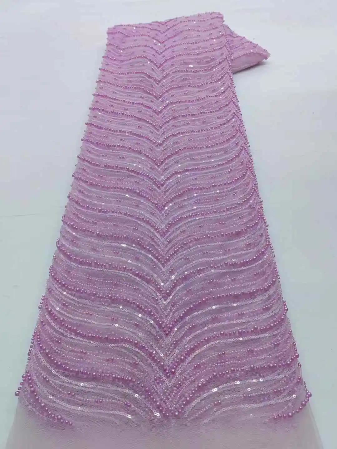 فاخر حبة أنبوب التطريز الأفريقي أقمشة الدانتيل 2025 جودة عالية الفرنسية مطرزة تول النسيج لحفل الزفاف النيجيري