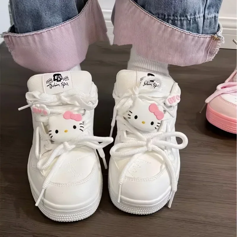 

Cartoon Sneakers for Women Fashion Lace-up Casual Shoes 2024 New Lovely Kitten Vulcanized Shoes Street Canvas Footwear Versatile