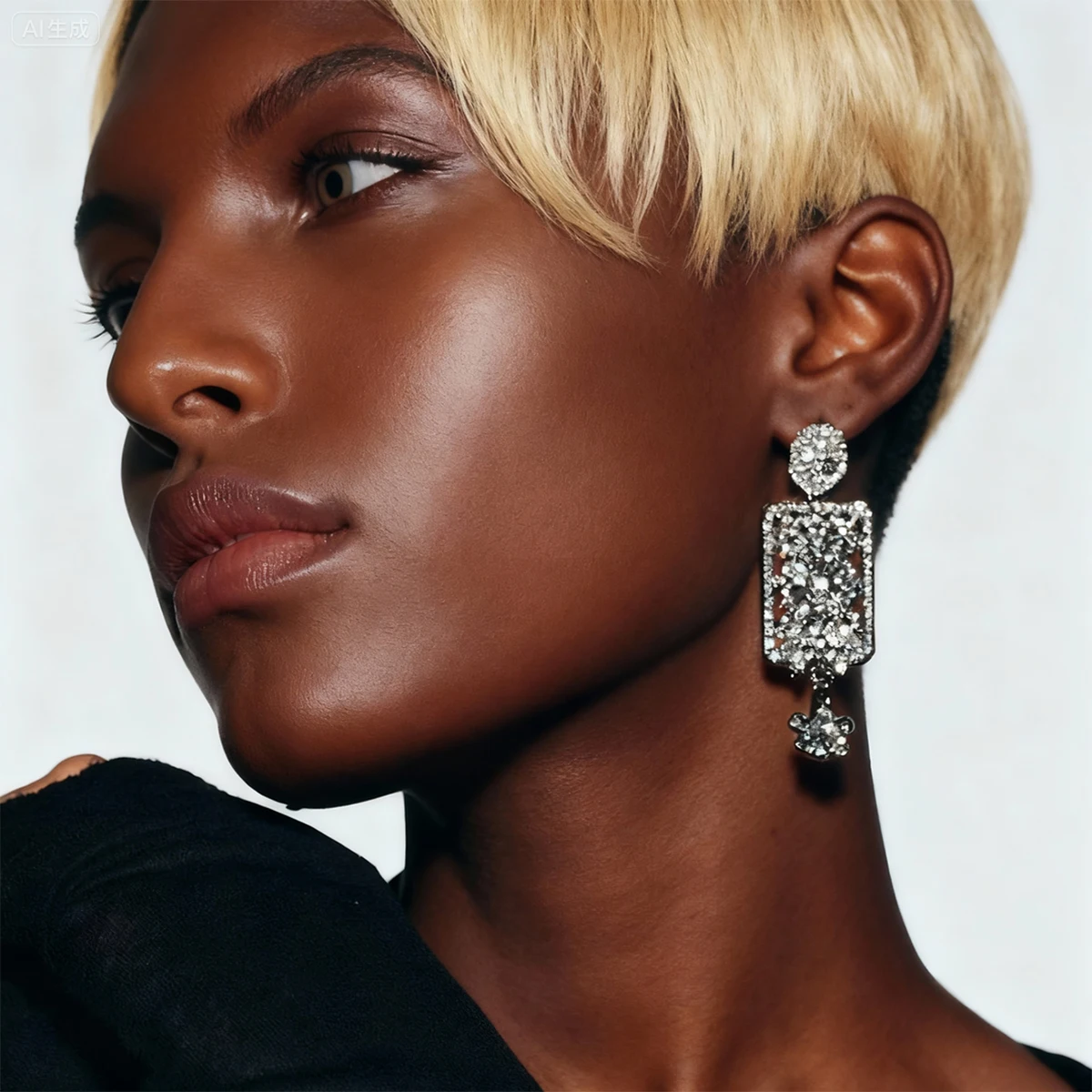 ZAA خمر تصميم مربع الجوف التدريجي حجر الراين زهرة إسقاط أقراط للنساء مأدبة هدايا مجوهرات الحفلات