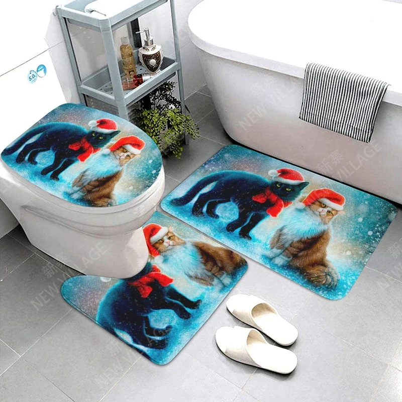 home bathroom floor mats Christmas animals Bath Foot mat modern bathroom accessories rug Toilet mat Bathtub anti-slip carpet