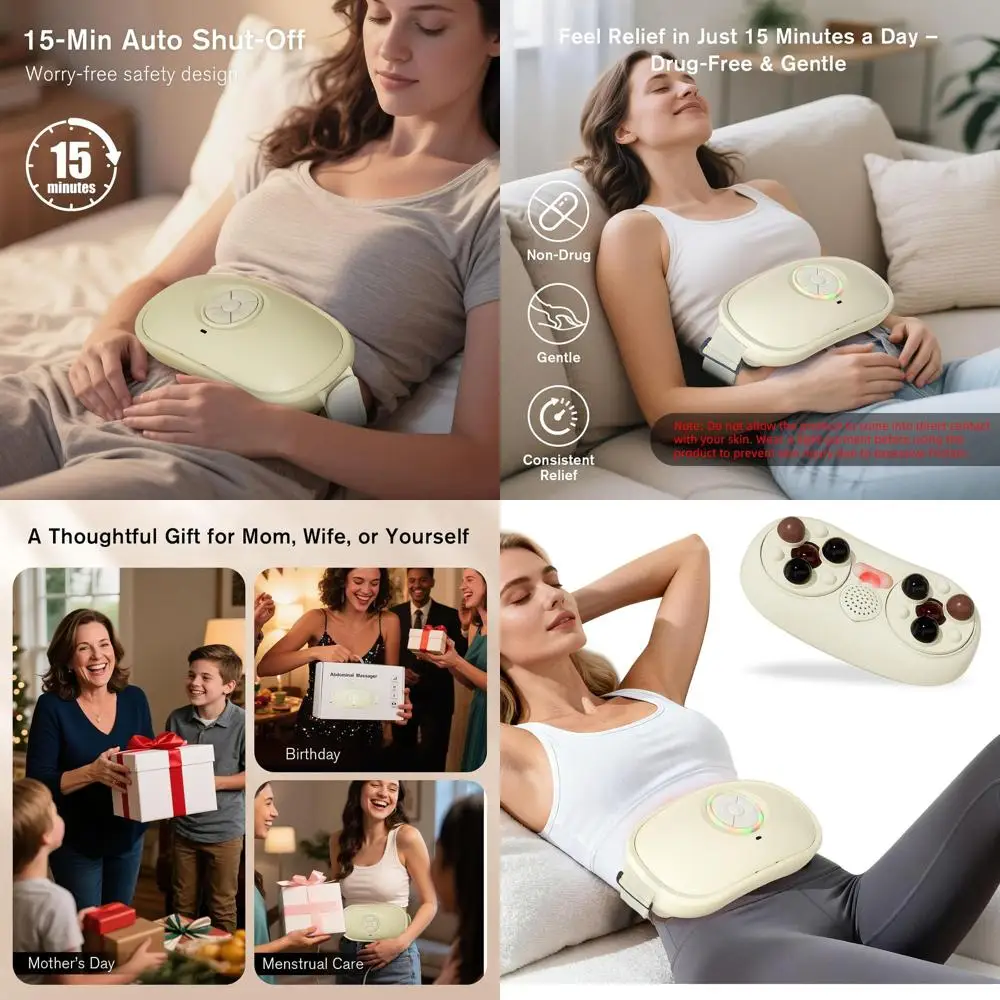 

Портативный массажер для брюшного пресса с подогревом для пищеварительных значений, успокаивающего разминания при запорах, газе и разглаживании