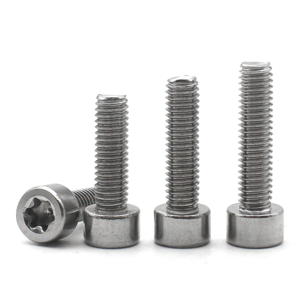 5-100pcs M1.6 M2 M2.5 M3 M4 M5 M6 M8 M10 304 Stainless Steel Cylindrical Head Six-Lobe Torx Cap Head Screw Bolt GB2671.2