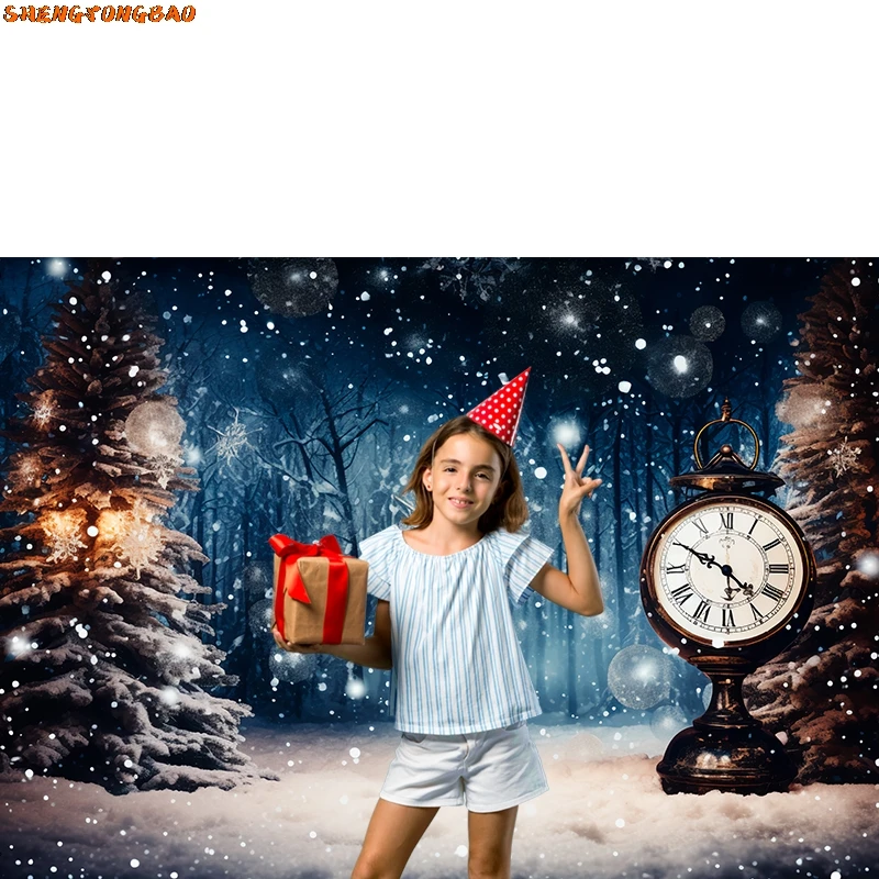 Christmas Backdrop for Photography Winter Window Gift Fireplace Kids Family Party Portrait Backgrounds for Photo Studio