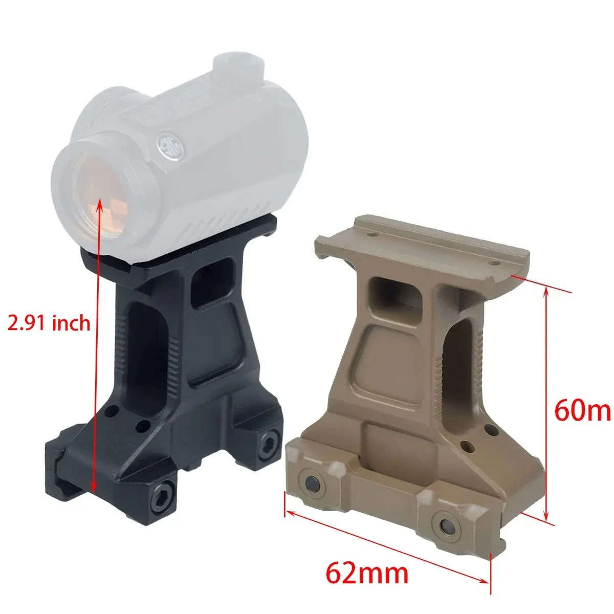 

Тактический 2,91 FTC Fast Optics Riser Scope Mount Red Dot Sight Base Страйкбольное оружие для T01 T02 Fit Picatinny Rail Hunting