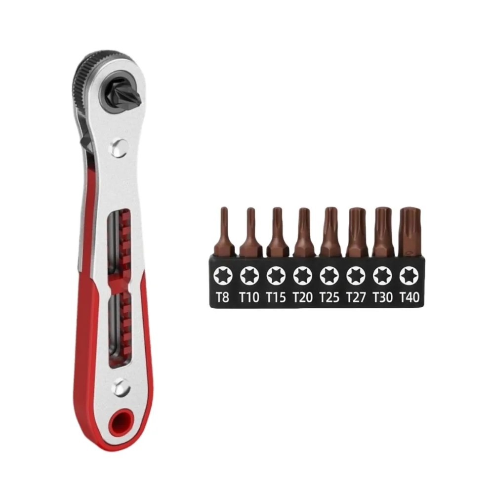Rechtwinkliger Schraubendreher-Satz, Mini-Ratsche, 90-Grad-Offset-Schraubendreher, Taschen-Ratschenschlüssel mit niedrigem Profil, Bit-Steckschlüssel-Set – Detail 9