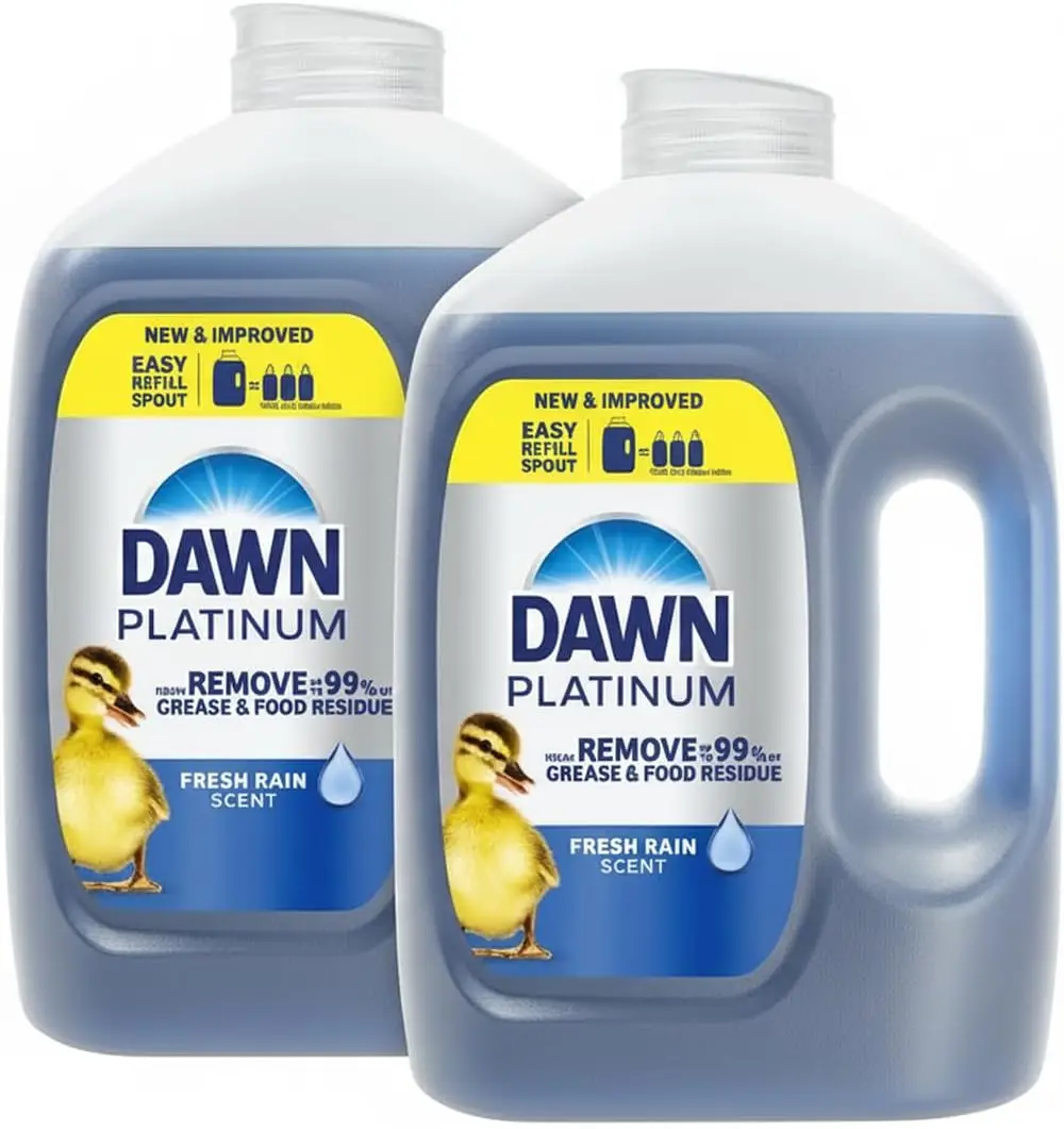 

Fresh Rain Scent Dish Soap for Tough Grease Removal, Liquid Dishwashing Detergent Value Pack, 51.5 oz (2-Pack)