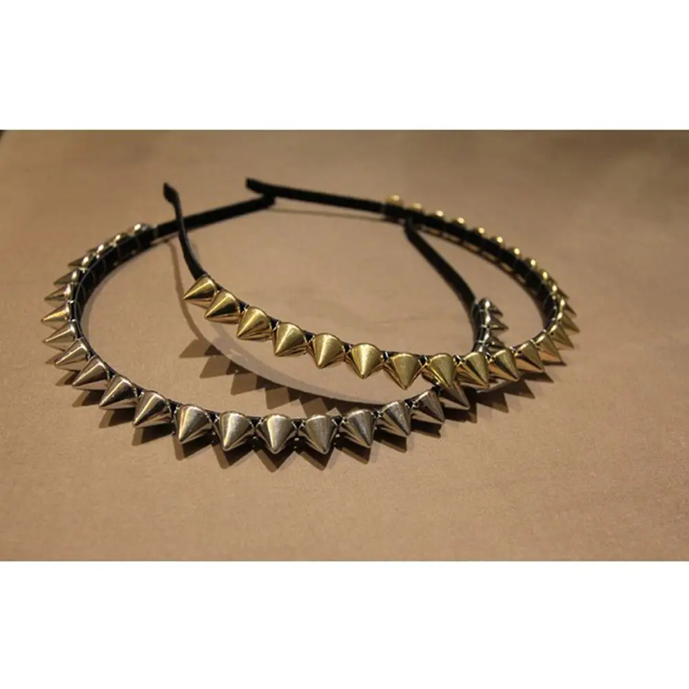 

New 1PC Punk Metal Gift Rock Women Spike Studded Party Headband Rivets Hair Band Hair Clips