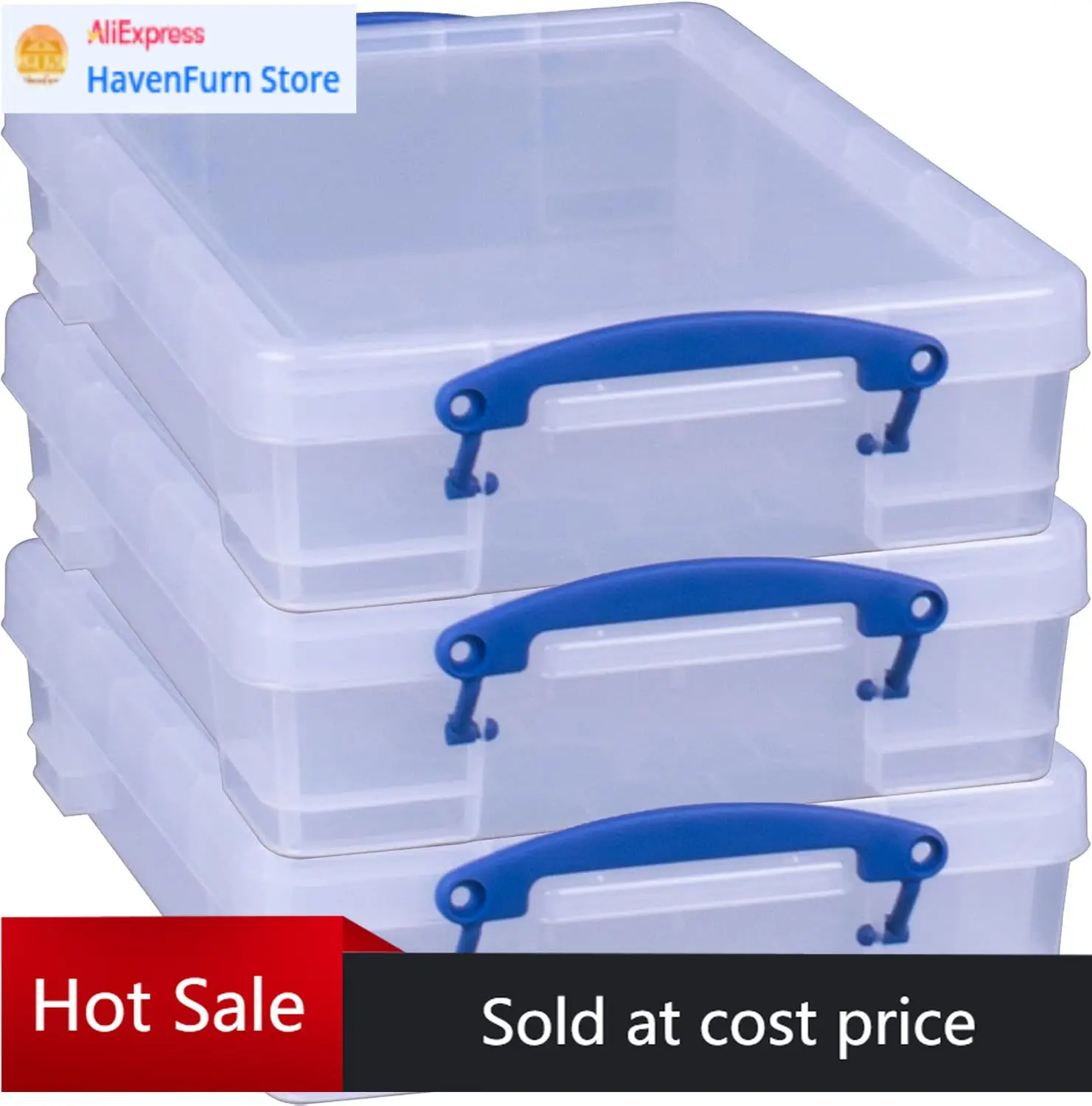 

Activity price4 Liter Plastic Stackable Storage Container w/Snap Lid & Built-In Clip Lock Handles for Home & Office Organization