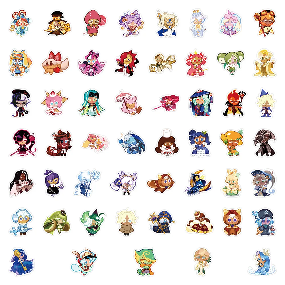 50 Uds. Juego de Cookie Run Kingdom pegatina de dibujos animados impermeable decoración DIY cuaderno móvil guitarra taza de agua maleta Graffiti juguetes