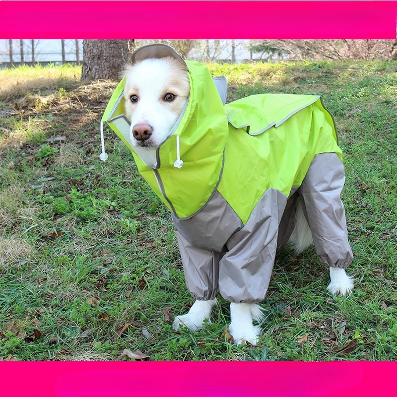 

Pet raincoat cat all-inclusive rain golden retriever medium-sized puppy four-legged conjoined raincoat dog raincoat