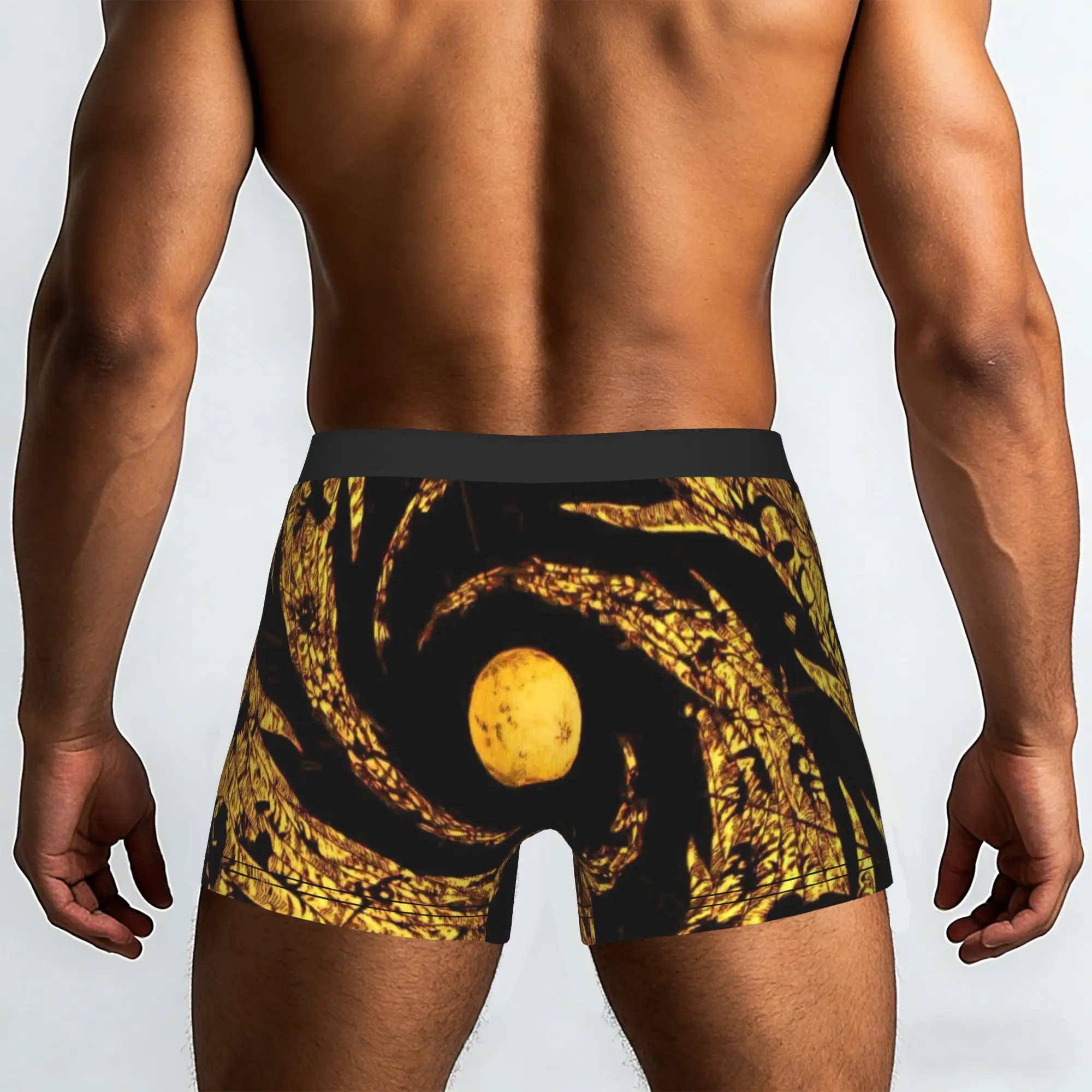 Golden Swirl Sun Vintage Art  Underpants Breathbale Panties Male Underwear Comfortable Shorts Boxer Briefs