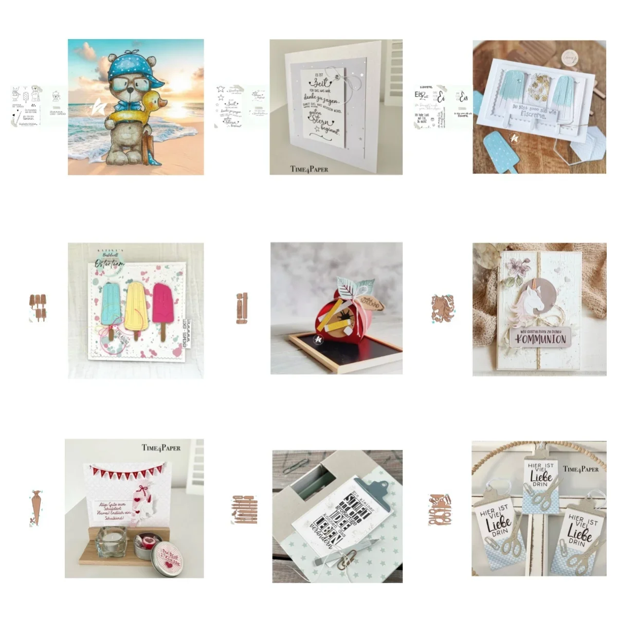 Neuankömmling Presell Ice Cream Stanzformen und Stempel für DIY Scrapbooking/Fotoalbum, dekorative Prägung, DIY-Papierkarten