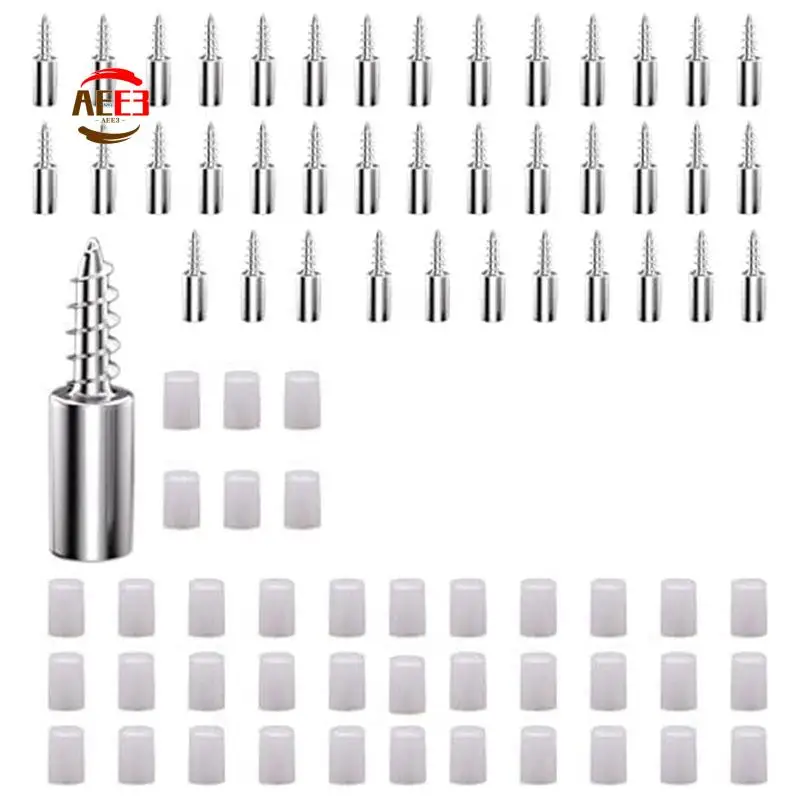 AEE3-40 Pcs Shelf Bracket Screws Pegs Non-Punching Clapboard Holder With Non-Slip Sleeve, For Furniture & Bookcase Shelf