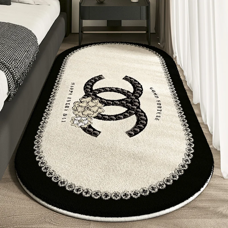 

VIKAMALuxurious and High-end Imitation Cashmere French-style Small Shawl Bedside Rug With Elliptical Shape and Exquisite Texture