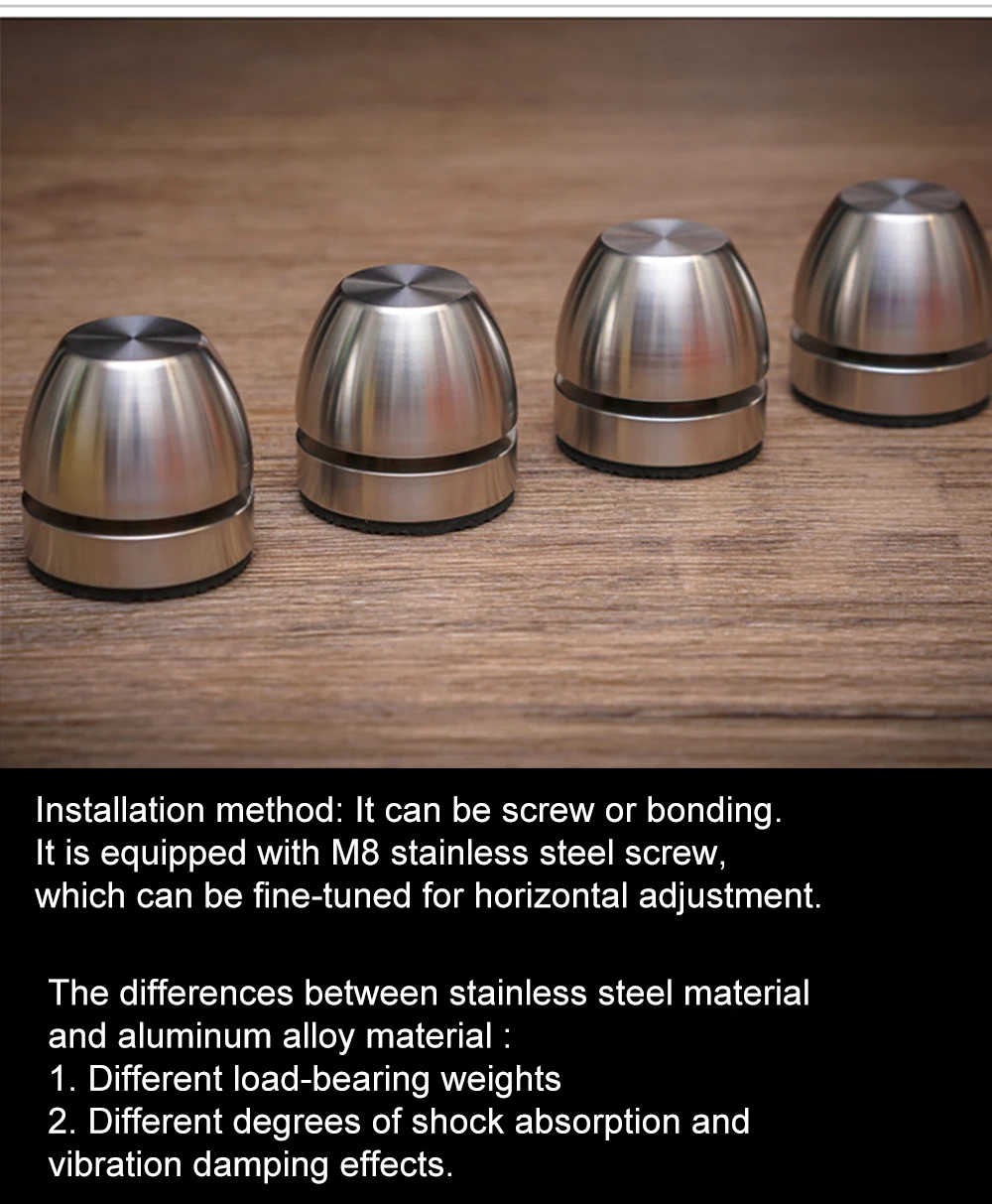 M8 Bar Keramikfuß Stoßdämpfer Edelstahl Aluminium Standfuß CD-Player Lautsprecher Leistungsverstärker HiFi Isolationsfüße – Detail 3