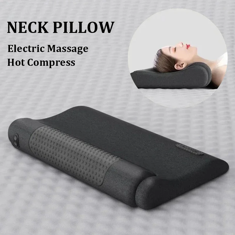 Health Sleep Electric Heating Neck Massage Pillow Improve Sleep Vibration Cervical Spine Massage Cushion Relaxation Every Night