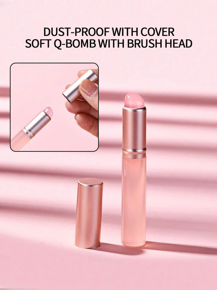 Brocha de Silicona Rosa Jelly para Arte de Uñas, Reutilizable para Aplicar Polvo de Espejo, Herramienta de Manicura, Suave y Elástica 2