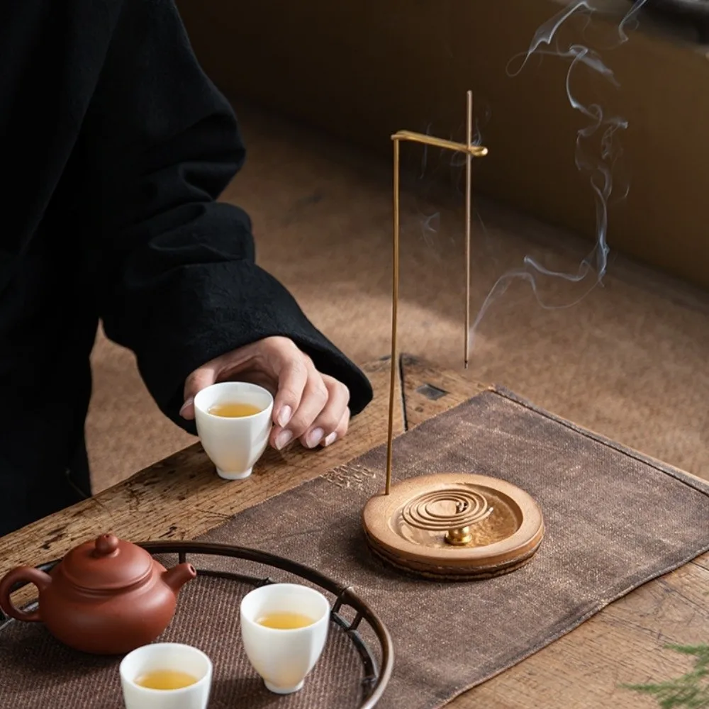 Incense Tray Upside Down Incense Burner Desktop Decor Anti-Ash Design Incense Stick Holder Wooden Indoor