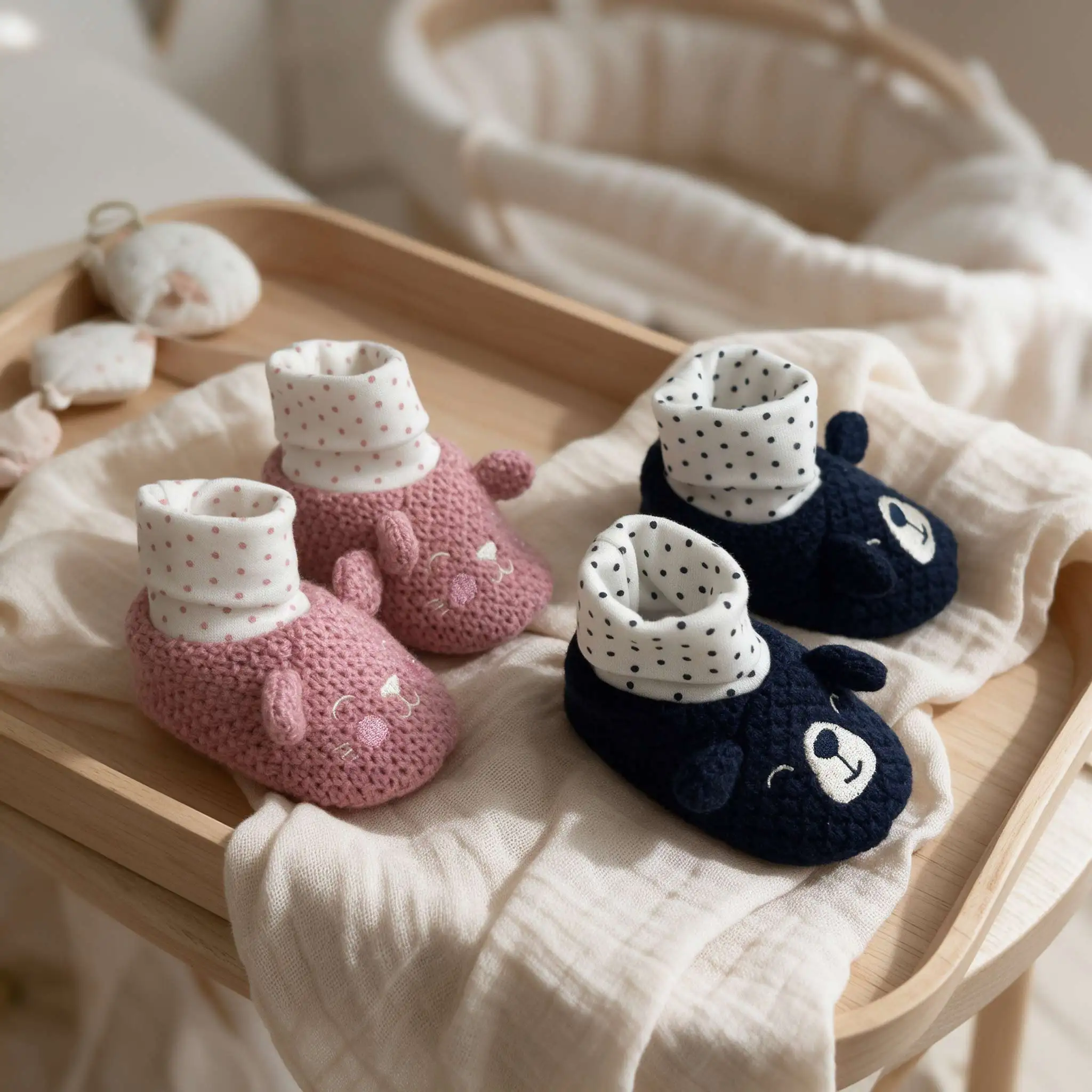 Baby knitted shoes, soft-soled learning shoes, autumn and winter warm cotton shoes, children's indoor anti-slip socks shoes