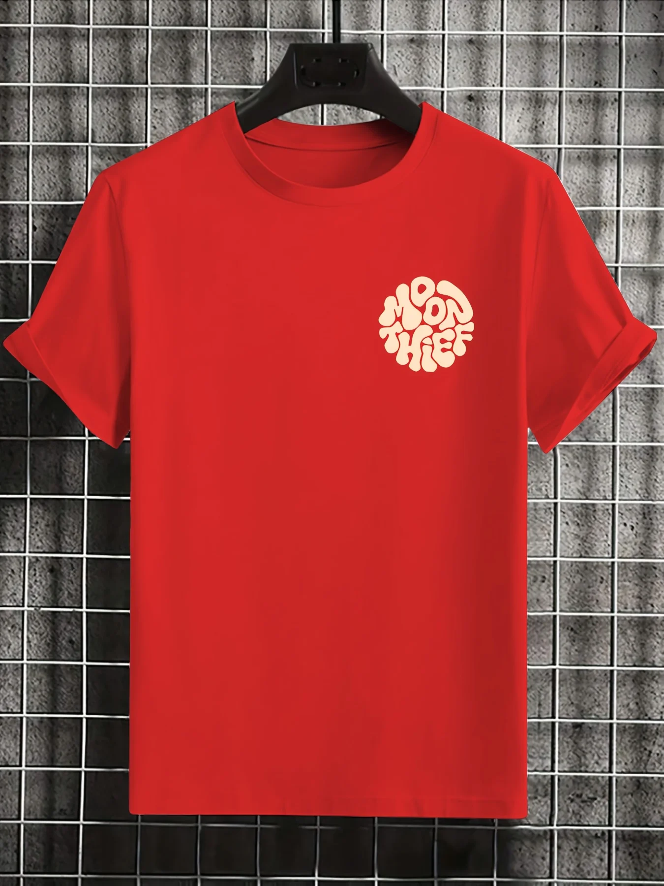 Men's 100% cotton fashionable casual loose plus size months for galaxy letter pattern printed round neck short sleeved T-shirt image 5
