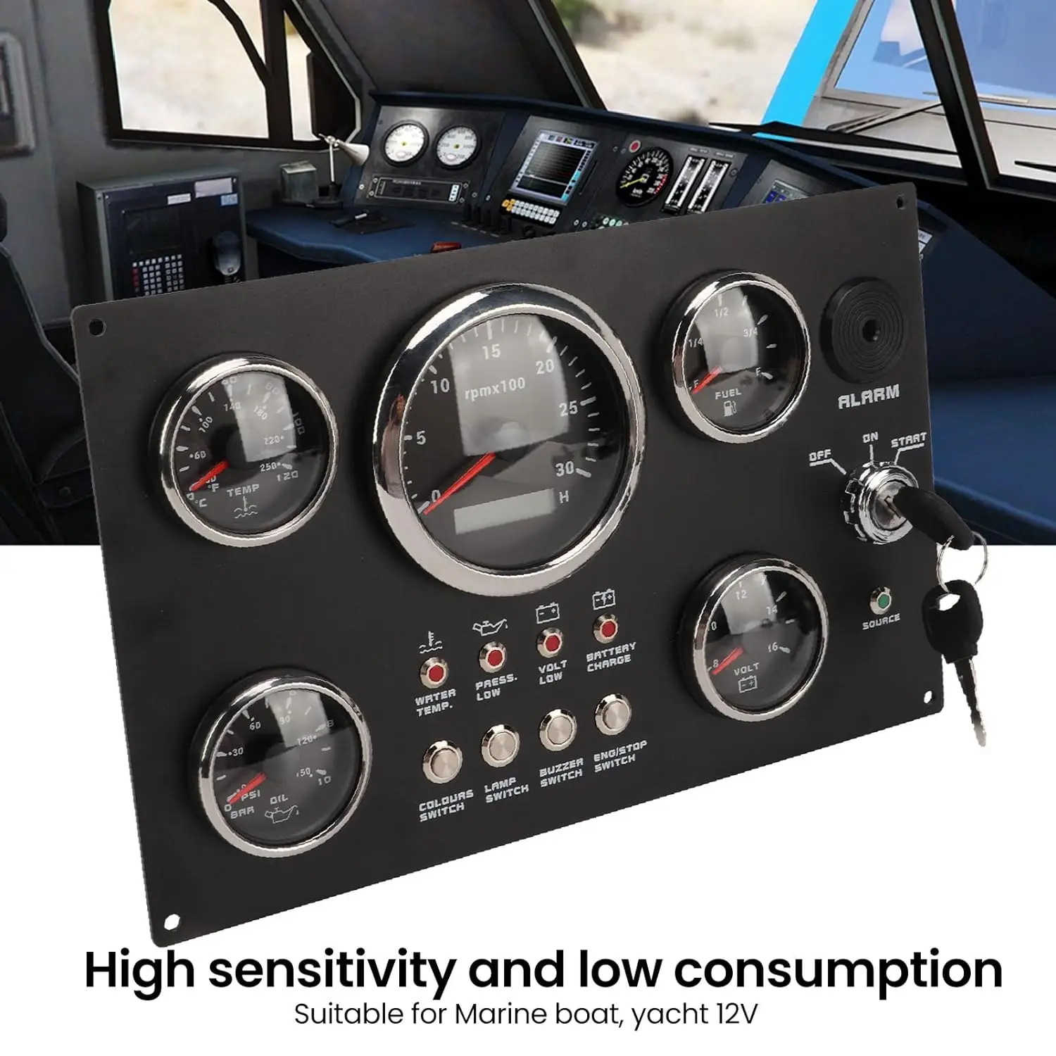 85 มม.52 มม.6 ชุดวัด Speedometer TACHOMETER การใช้ระดับความดันน้ํามันอุณหภูมิน้ําเครื่องวัดโวลต์