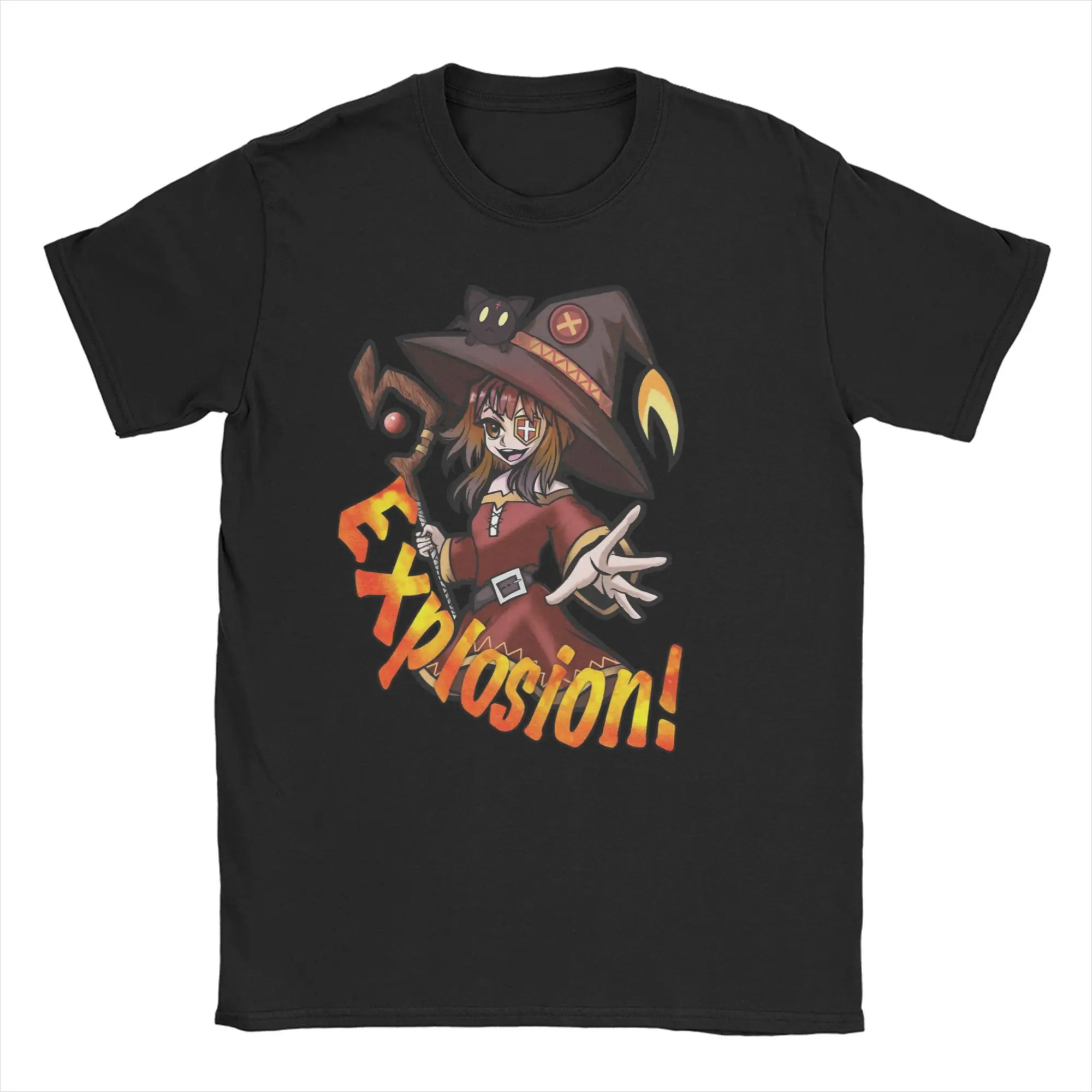 Men Women's T-Shirts Konosuba Megumin Awesome Pure Cotton Tee Shirt Short Sleeve  T Shirt Round Collar Clothing Classic