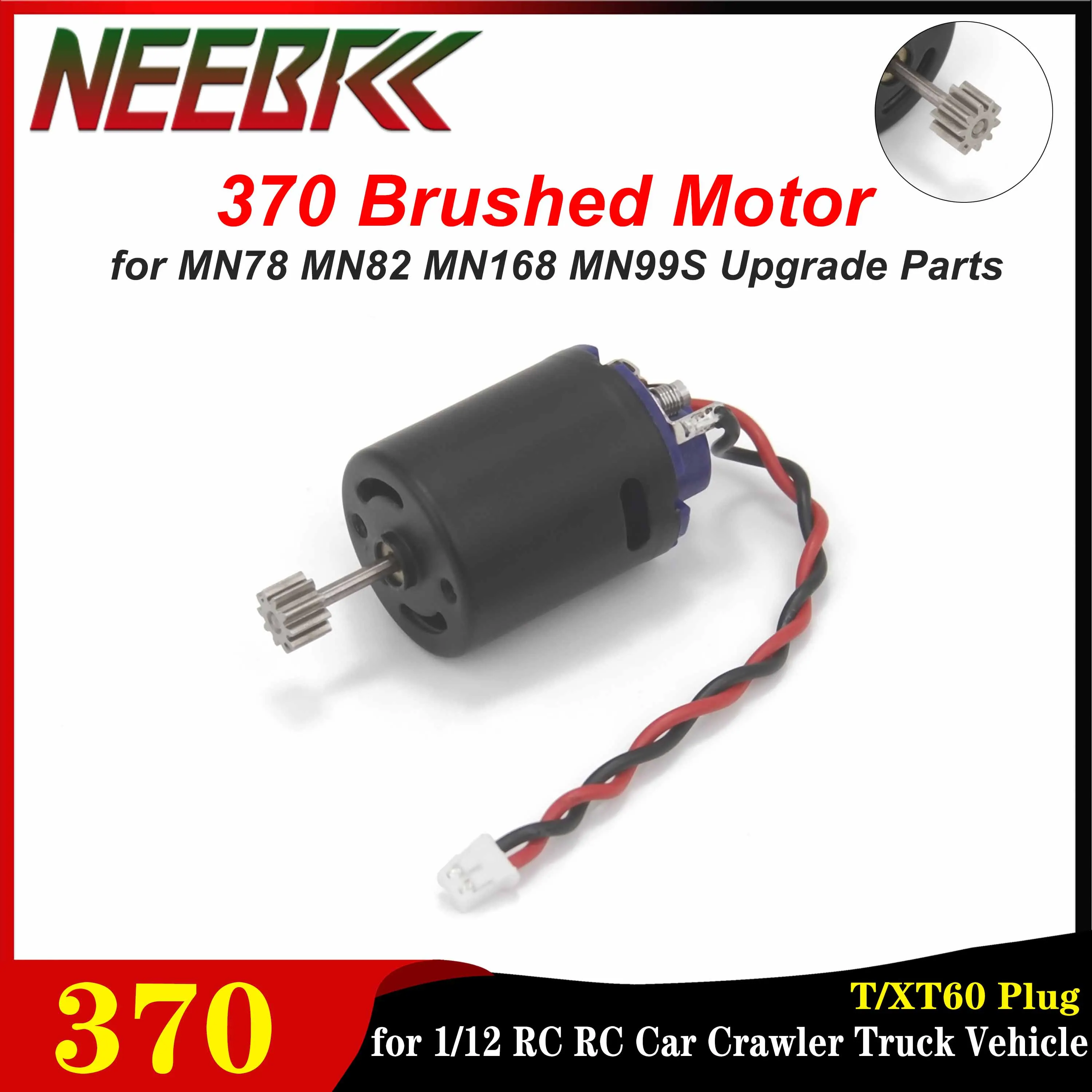 NEEBRC 370 Geborstelde Motor met Metal Gear voor 1/12 RC Auto Crawler Truck Voertuig MN78 MN82 MN168 MN99S Upgrade Accessoires Onderdelen
