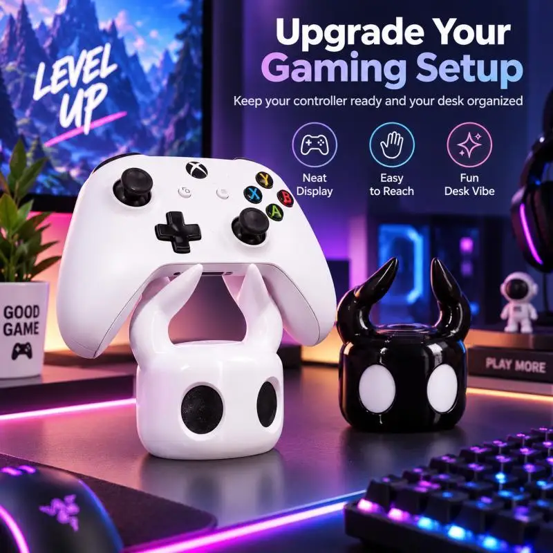 Cute Horned Game Controller Stand, Desktop Gamepad Holder for PS5 Xbox Switch Pro, Gaming Desk Display Decor - view 5