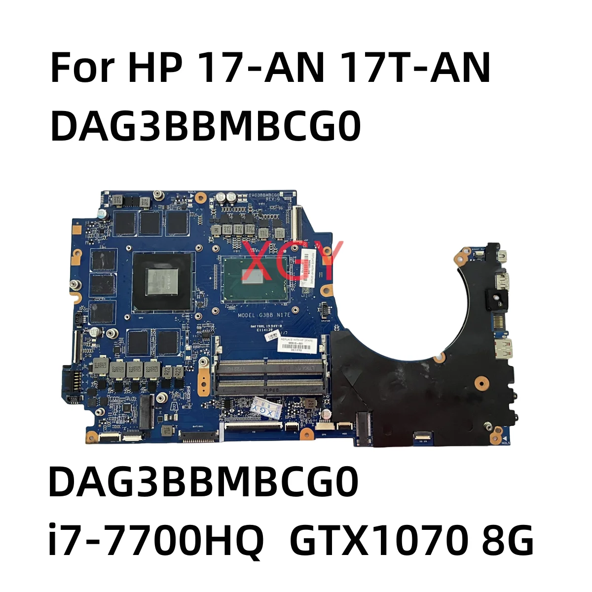 DAG3BBMBCG0 Origin For HP 17 17-AN 17T-AN Laptop Motherboard With i7-7700HQ GTX1070 8G-GPU 929515-001 929515-601 100% Test OK