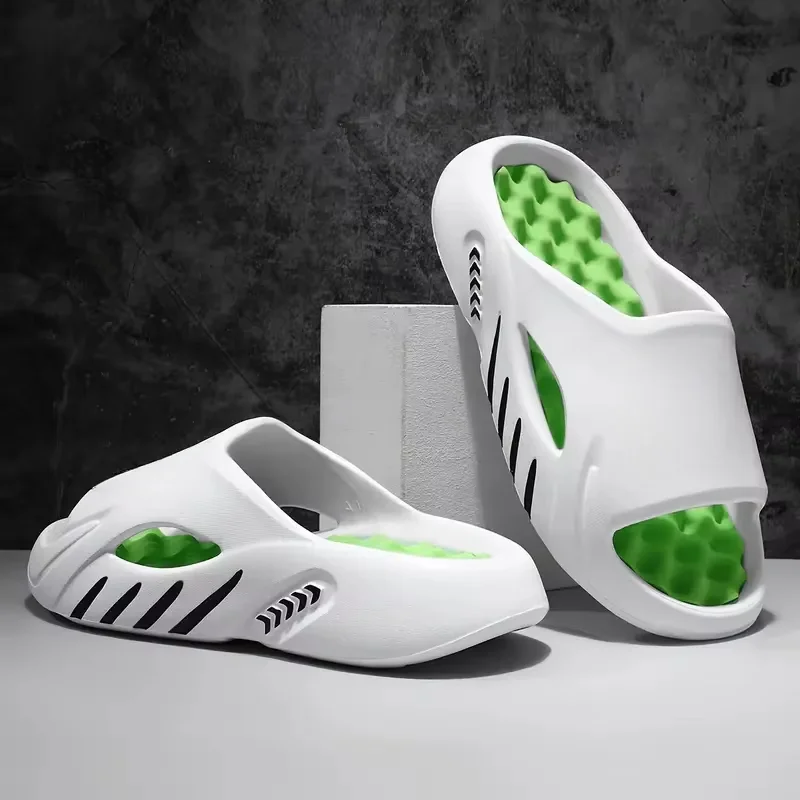 شبشب رجالي صيفي للمشي لمسافات طويلة في الأماكن المغلقة أو الهواء الطلق على الشاطئ، شبشب تدليك EVA غير رسمي، نعال ناعمة ومريحة، مقاس كبير 44-45 #5