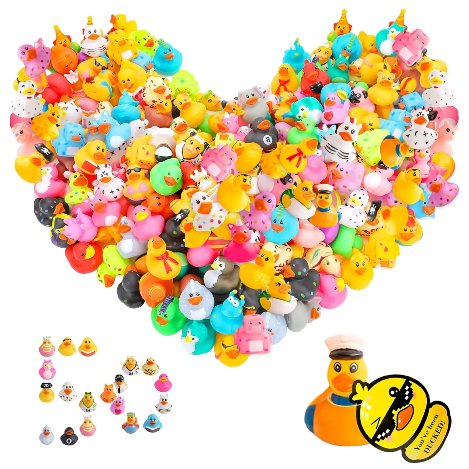 50PCS  Jeep Rubber Duck Mini Rubber Duck Assortment Duck Bulk Floater Duck for Jeep Ducking Toddler Bath Party Summer Beach Pool