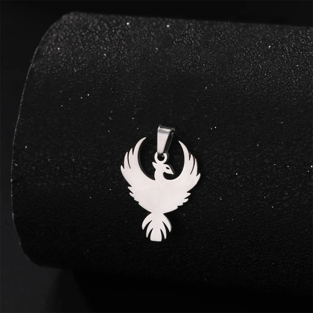 EUEAVAN 1pc Stainless Steel Phoenix Pendant for Necklace Women Charms Bracelets Keychain Jewlry Making Supplies Wholesale