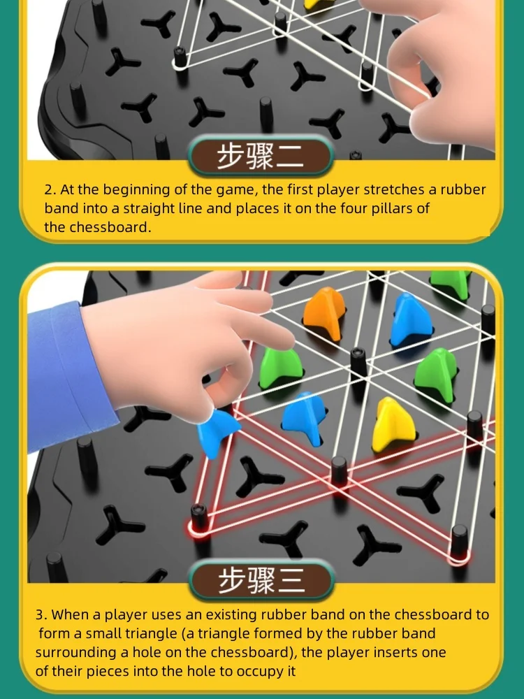 Triggler – Juego De Mesa De Triángulos En Cadena Para 2-4 Jugadores, Educativo Y Estratégico, Para Niños Y Adultos