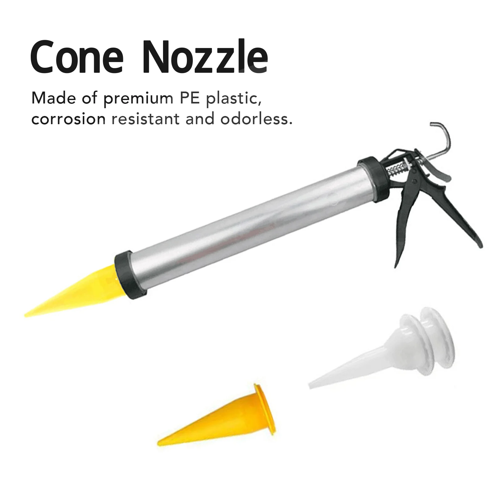 

Glass Glue Nozzles Tip, 50Pcs Caulk Cone Nozzle PE Plastic Fine Tip Reusable Caulking Nozzle for Sealant Glue
