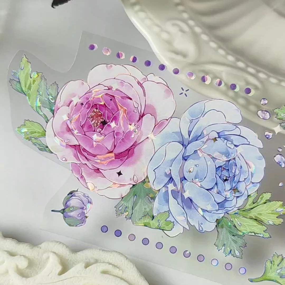 5Meter Rol Lichtroze Roze Roos Bloem Schelp Glanzend Huisdier Tape