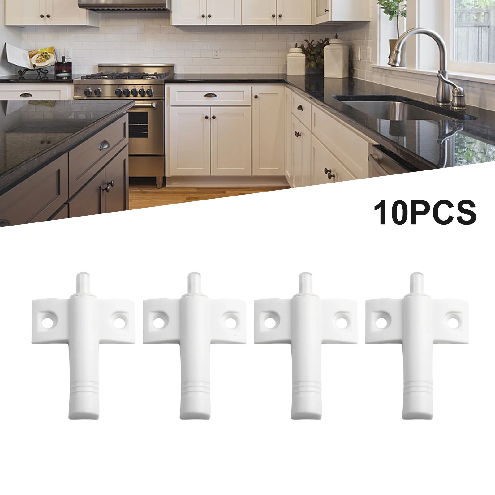 10Pcs Damper Buffers Kitchen Cabinet Catches Door Stop Drawer Soft Quiet Close Invisible Handle Home Furniture Hardware 65x46mm