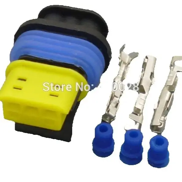 worldgolden 5/30/100sets 1.5mm 3 Pin Way ev6 injector connector plug new LY-7039B socket