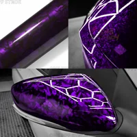 Película de vinilo de fibra de carbono autoadhesiva, envoltura de vinilo de ajuste automático, película púrpura brillante para carrocería de coche, pegatinas para motocicleta, accesorios para coche